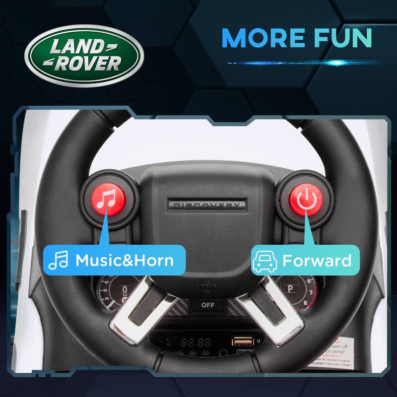 Land Rover Licensed 6V Ride on Push Car for Kids, 2 in 1 Sliding Car with Headlights, Music, Horn for 18-60 Months