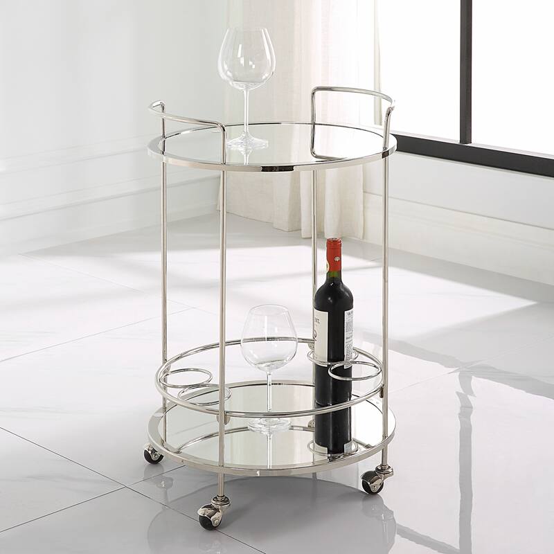 Uttermost 22895 18" Wide MDF and Steel Bar Cart