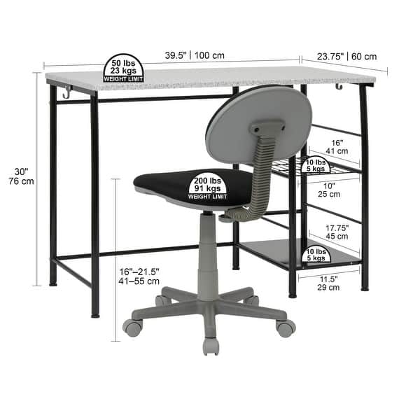 dimension image slide 0 of 4, Calico Designs Study Zone II Writing Desk and Chair Set