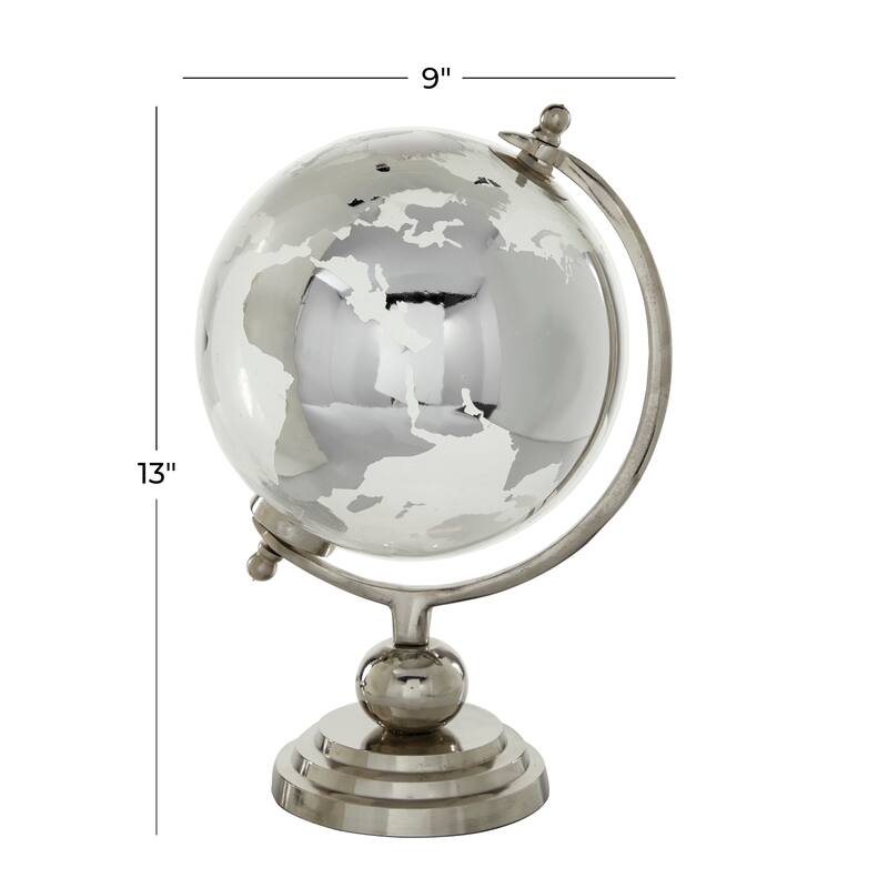 Multi Color Metal and Glass Glam Traditional World Desk Globe
