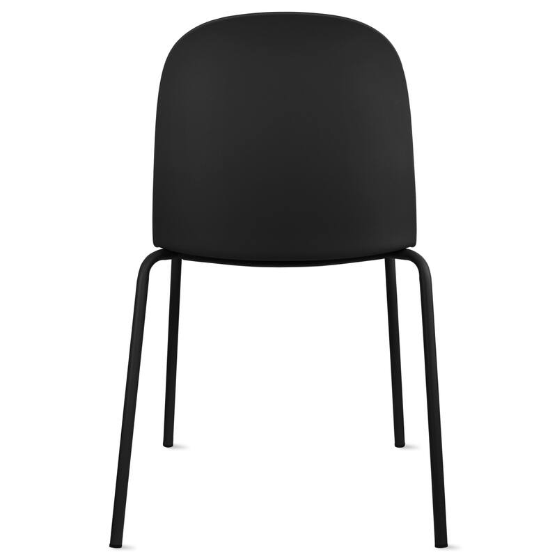 Set of 2 Plastic Eiffel Molded Shell Retro Dining Chairs Accent For Living Room Kitchen Chrome Desk Designer Office
