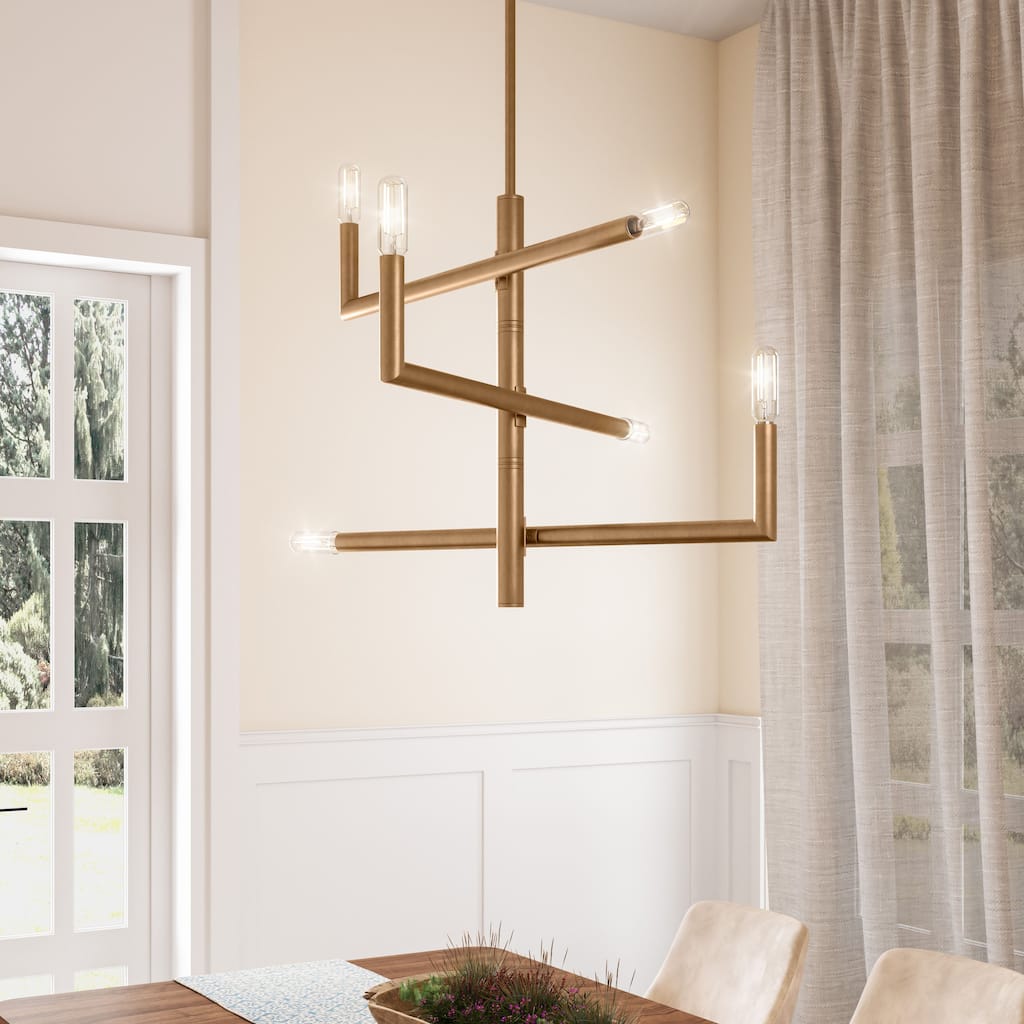 Brio Lighting Optical 6 Light Adjustable Chandelier