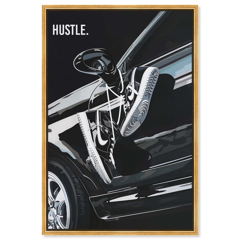 Sneaker Lace Car Canvas by Art Remedy - Gold - 30" x 45"
