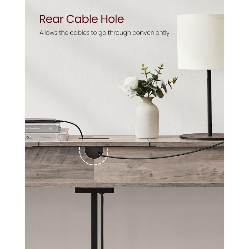 Charging Console Table with Outlets and USB Narrow Entryway Table for Hallway or Living Room