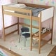 preview thumbnail 2 of 18, Twin Size Rubber Wooden Loft Bed with Desk,Ladder,Safety Guardrails,Teddy Fleece Fabric Headboard/Footboard