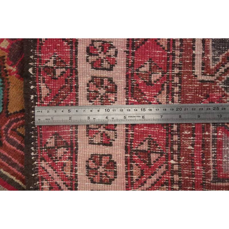 Hand Knotted Oriental 100% Wool Carpet Traditional Geometric Red Ardebil Area Rug - 9' 5'' X 4' 8''