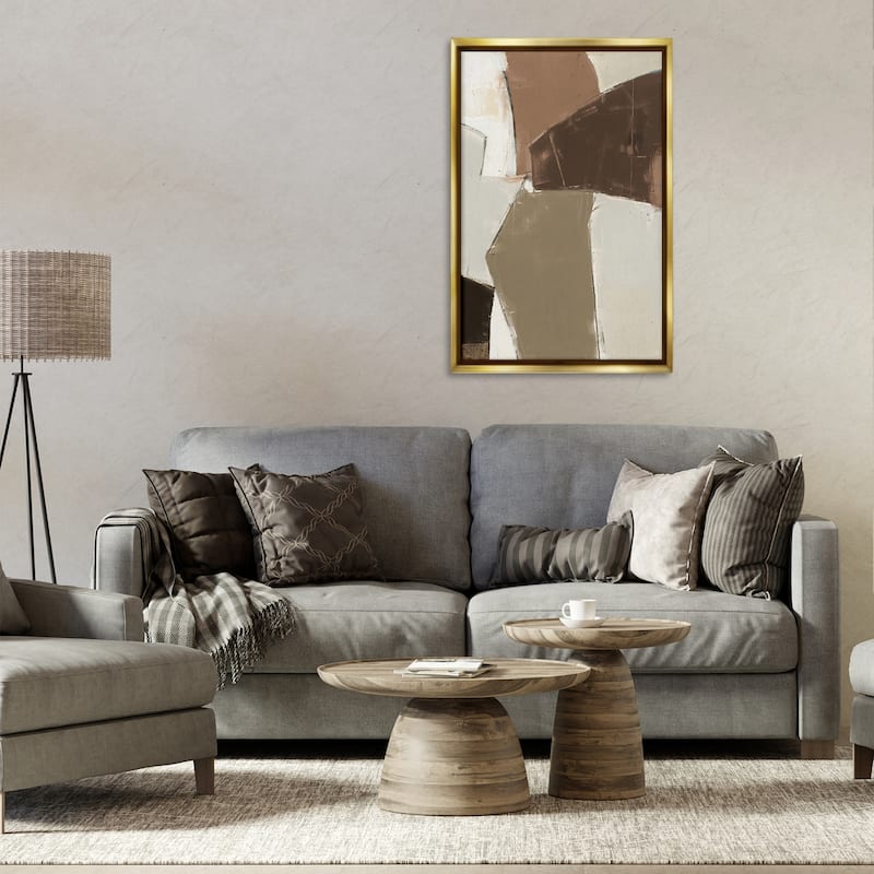 Stupell Contemporary Neutral Earth Tones Framed Floater Canvas Wall Art Design By Kippi Leonard