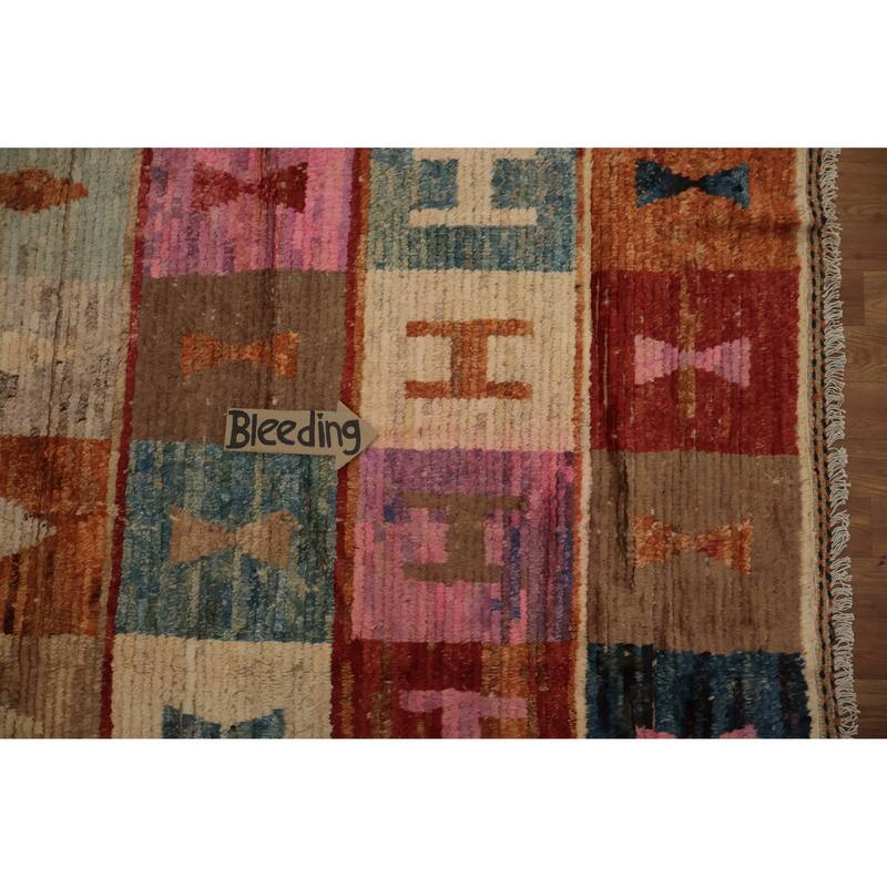 Hand Knotted Oriental 100% Wool Carpet Modern All-Over Multi-Colored Moroccan Area Rug - 17' 5'' X 12' 4''