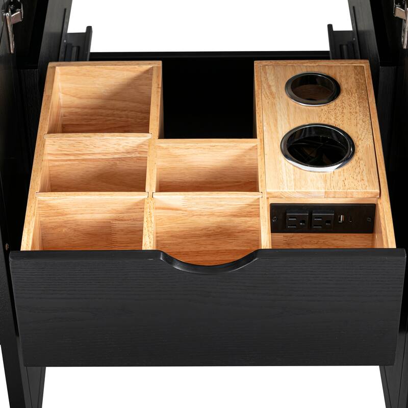Luka Bathroom Vanity in Black Oak with Alluring Quartz Top