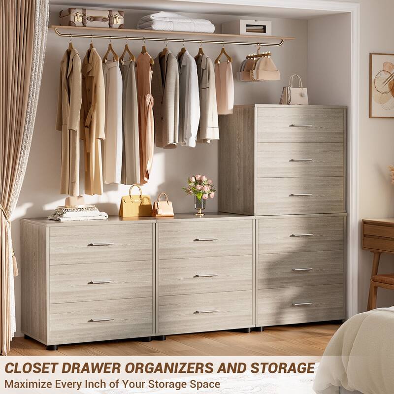 2-Pack Dressers with 6 Storage Drawers, Closet Organizers for Bedroom and Walk-in Closet