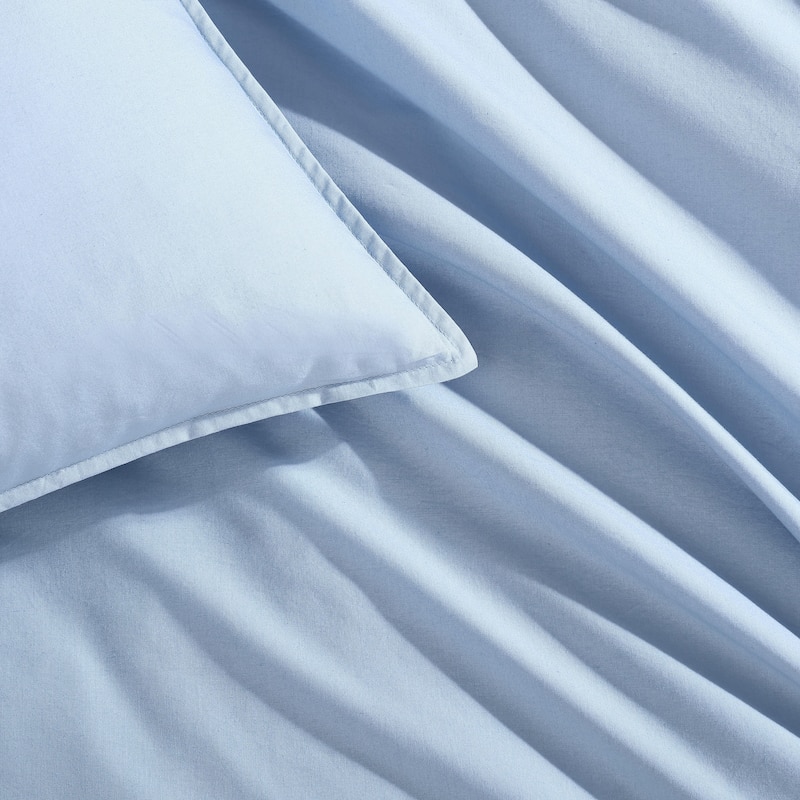 Calvin Klein Washed Percale Cotton Solid Comforter Set