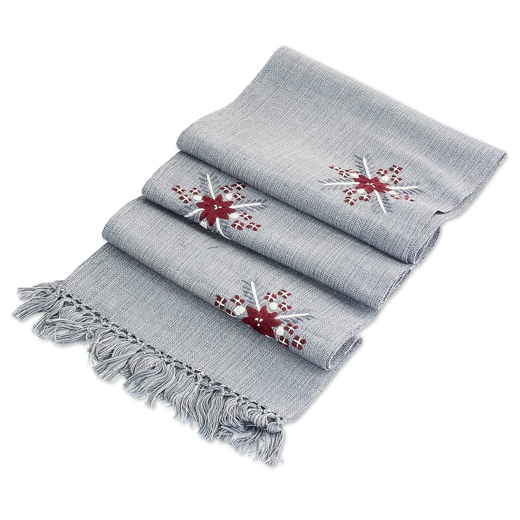Novica Handmade Grey Offering Cotton Table Runner