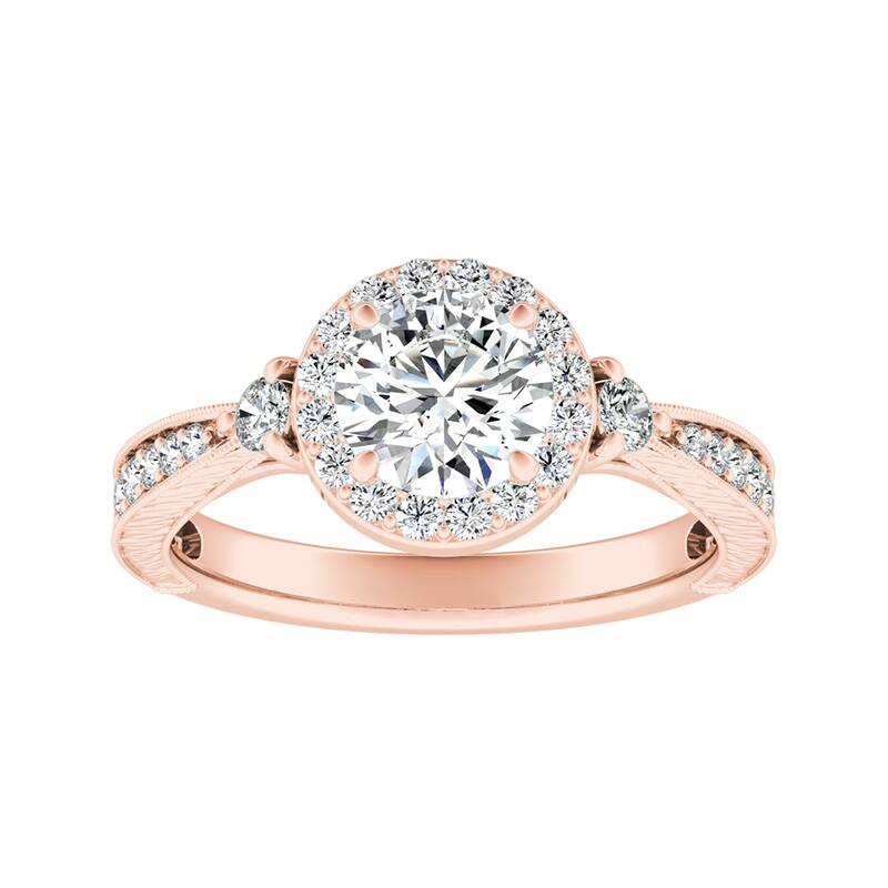 Auriya 14k Gold 2ctw Vintage Moissanite Halo Diamond Engagement Ring 1/3ctw