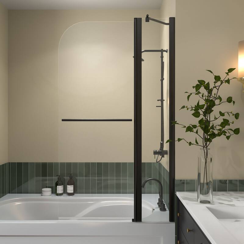 34/36 inch Pivot Tub Door with Clear Tempered Glass - 34" x 56"