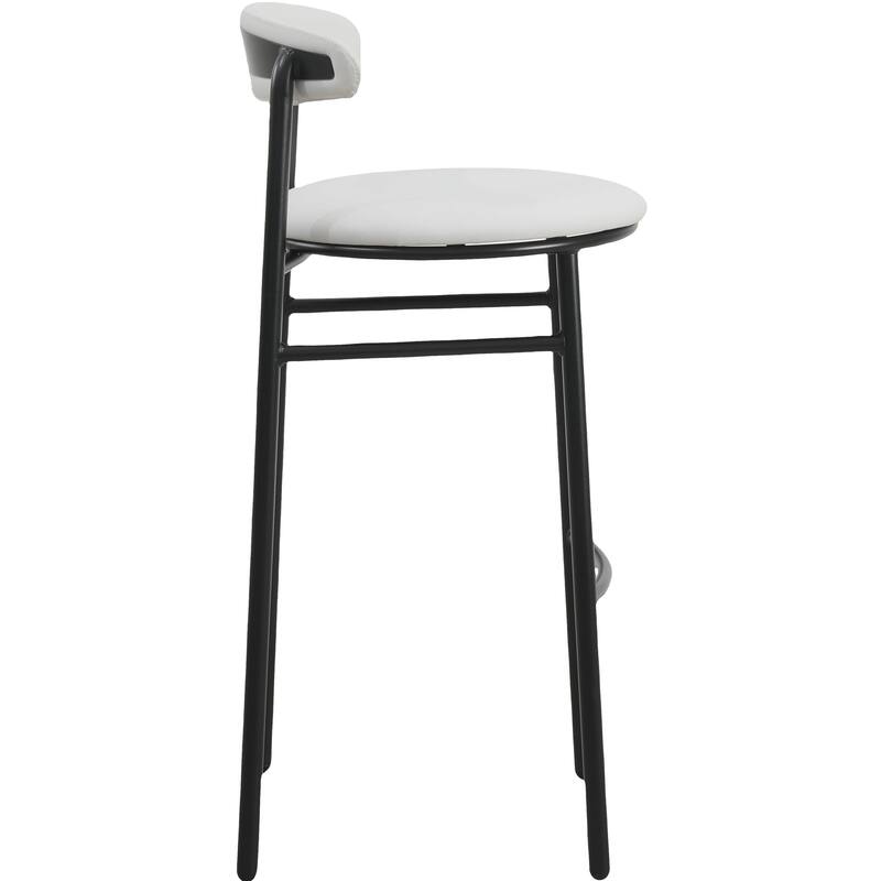 Upholstered Leather Bar Stool Accent Kitchen Chair Lume Collection Set of 2