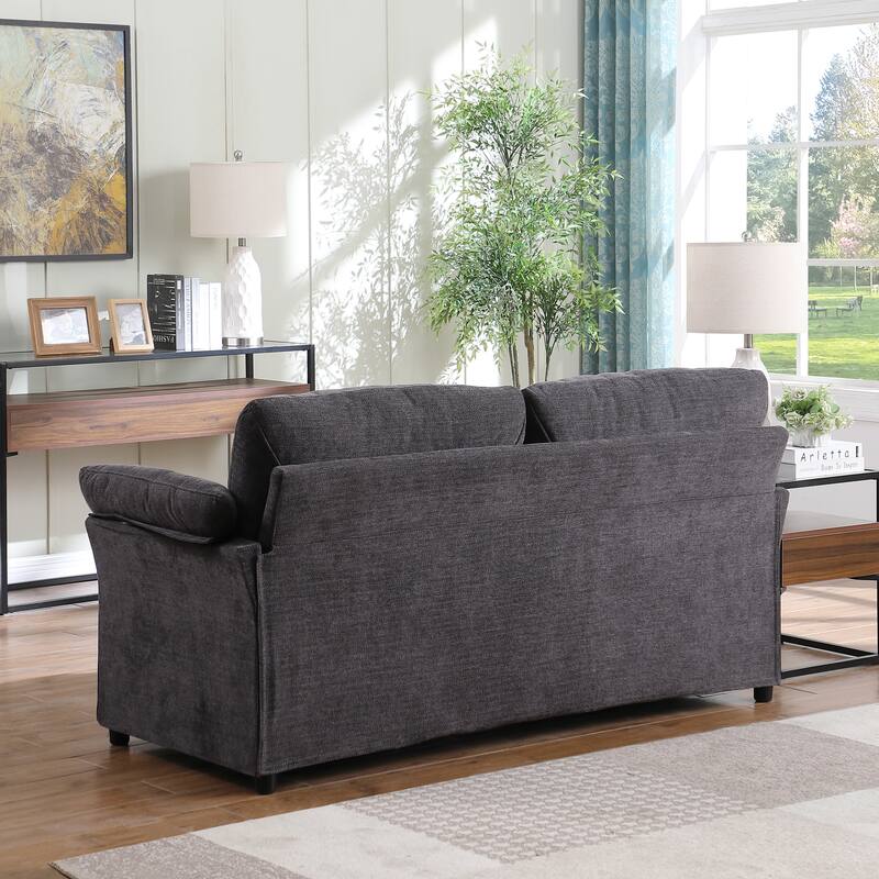 Modern Loveseat Sofa Deep Seat Recliner Loveseat Chenille Upholstered Couch Wall Hugging Lounge