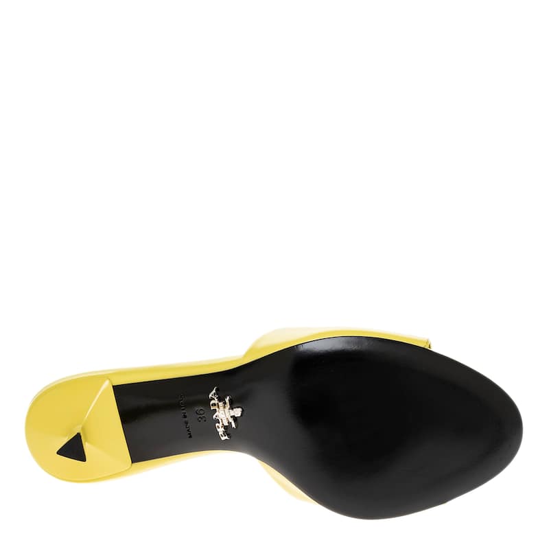 Prada Brushed Leather Heeled Sandals