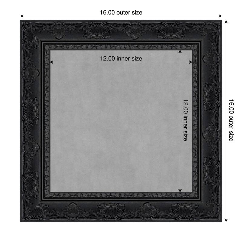 Amanti Art Filigree Gloss Black Framed - 16 x 16 in - Filigree Gloss Black