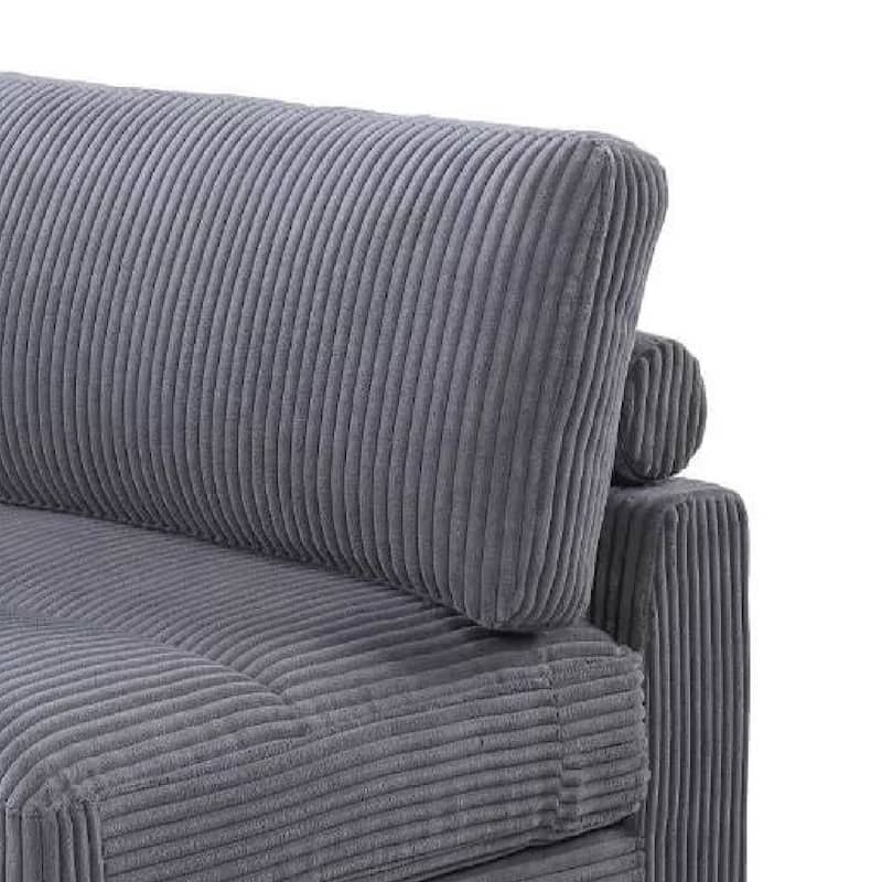 Nolan Armless Modular Chair with Square Frame, Dark Gray Corduroy