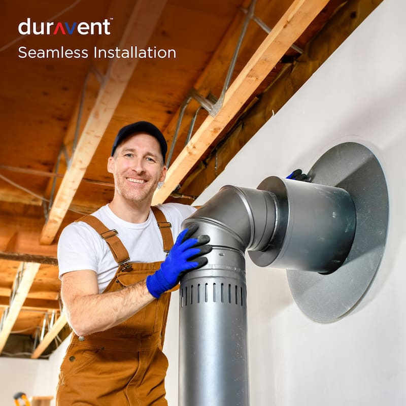 DuraVent 6DP-E30K DuraPlus 6 Inch 30 Degree Stainless Steel Swiveling Elbow Kit - 12.6