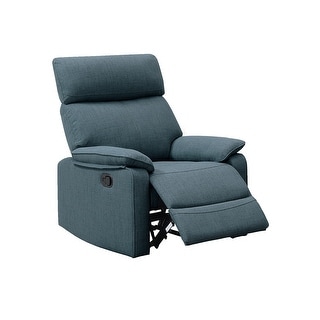 Berlap Chair Blue Burlap Fabric Manual Recliner Chair Living Room Furniture with ...