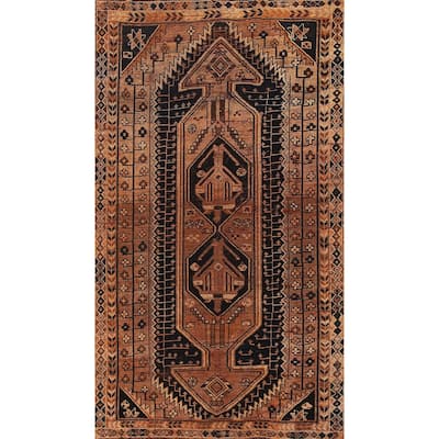 Tribal Geometric Lori Persian Vintage Rug Hand-Knotted Wool Carpet - 4'9"x 8'11"
