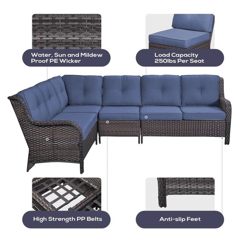 Outdoor Conversation Sets 2 Sectional Sofa Furniture