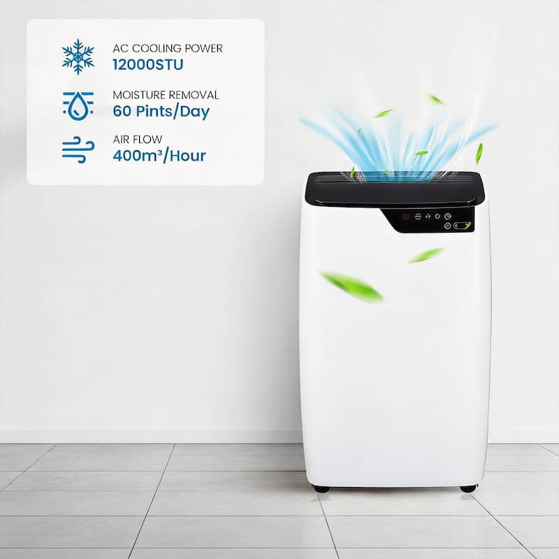 12,000 BTU Portable Air Conditioner, Cools up to 550 sq. ft.