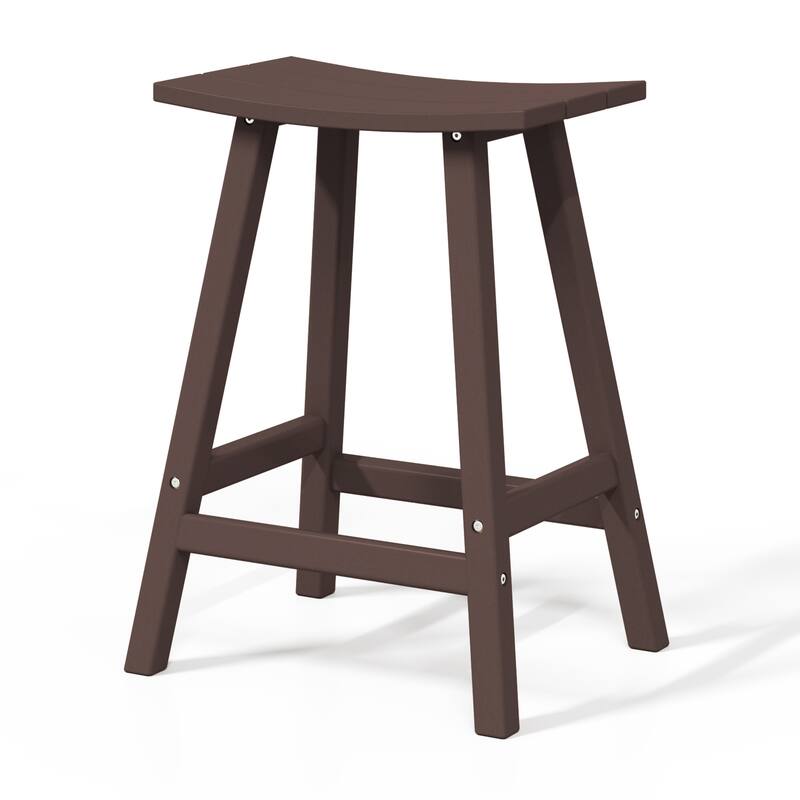 Laguna Hdpe All Weather Outdoor Patio 24" Saddle Seat Counter Stool