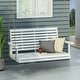 preview thumbnail 1 of 8, Tasmania Outdoor Acacia Wood Porch Swing by Christopher Knight Home White