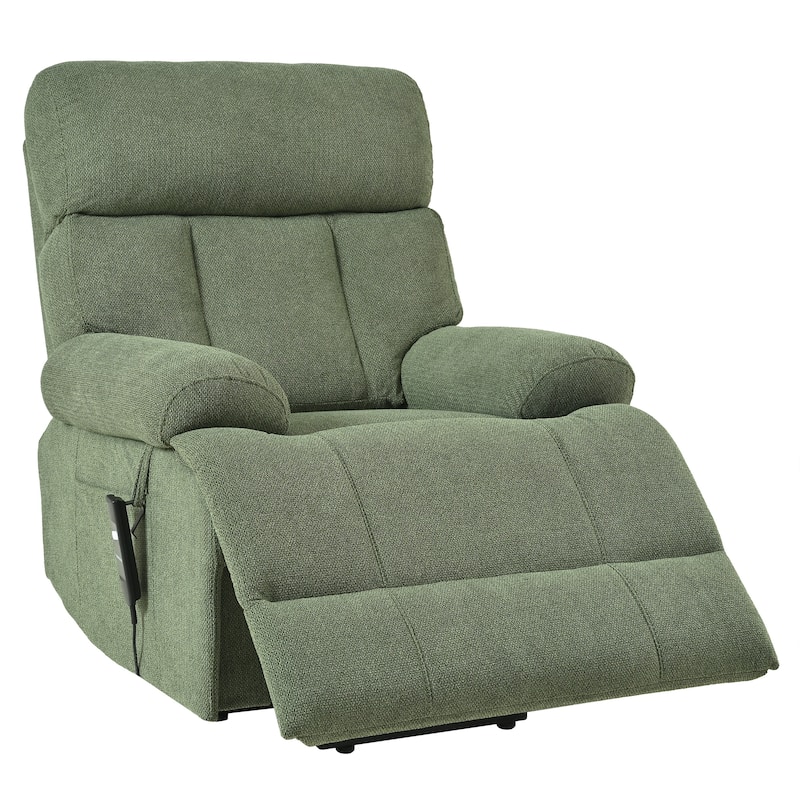 Flannel Power Lift Recliner with Side Pocket