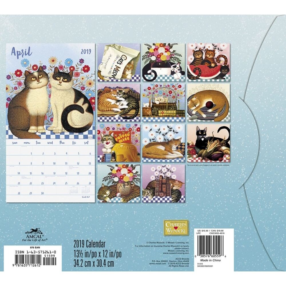 Shop 2019 Wysocki Cat Tales Amcal 2019 Wall Calendar Wysocki By Acco Brands Overstock 22314445