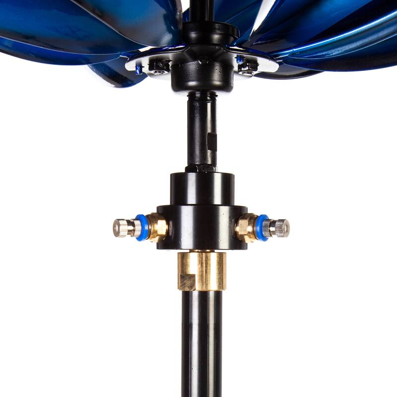 90"H Misting Wind Spinner, Blue Wave