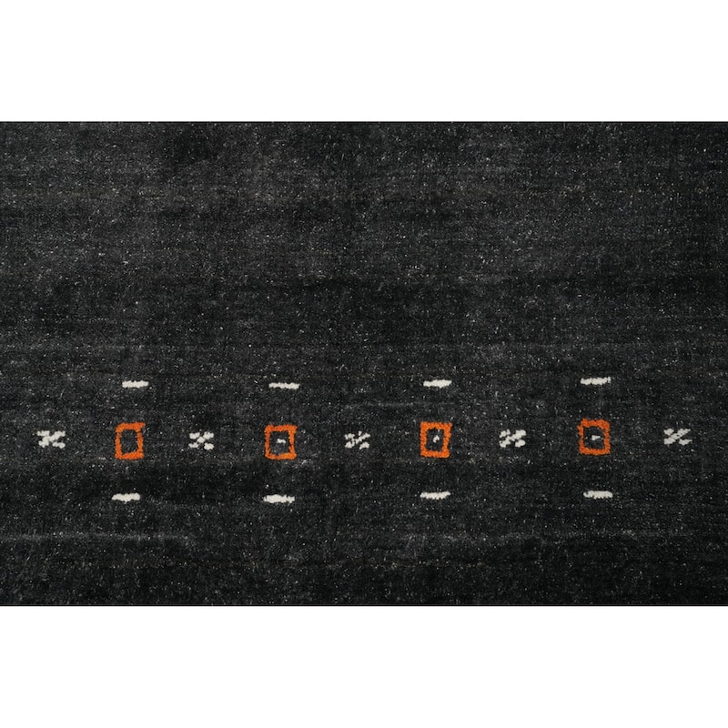 Hand Knotted Oriental 100% Wool Carpet Tribal Animal Pictorial Greys & Charcoal Gabbeh Area Rug - 10' 0'' X 6' 2''