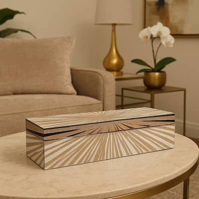 Sophisticated Decorative Storage Box with Lid - 17" x 6" x 5"