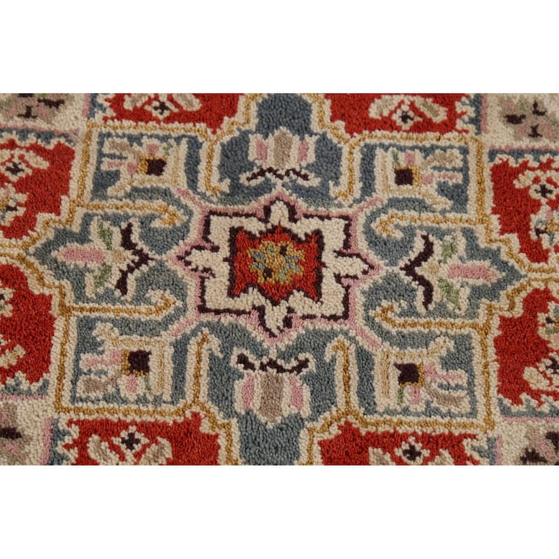 Red Geometric Kazak Oriental Area Rug Handmade Wool Carpet - 3'10"x 6'0"