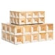 preview thumbnail 7 of 11, SAFAVIEH Home Aria Antique Ivory/Natural Brown Resin/Mango Wood Decorative Box Set of 2 - 9"W x 6"D x 4"H