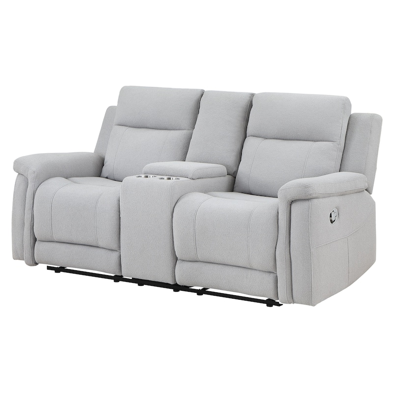 Grey Console Reclining Loveseat