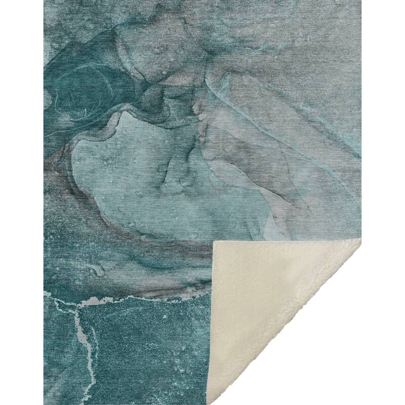 Premium Machine Washable Contemporary Sherpa Throw Blanket