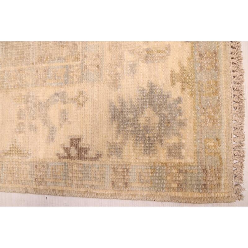 ECARPETGALLERY Hand-knotted Kavya Oushak Light Grey Wool Rug - 5'11 x 8'10