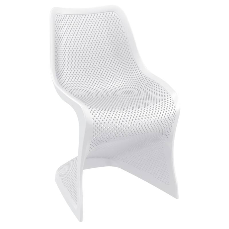 33.5" White Outdoor Patio Dining Chair
