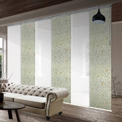 InStyleDesign 6-Panel Single Rail Panel Track Extendable 70"-130"W x 94"H, Panel width 23.5", Oatmeal, Magnolia