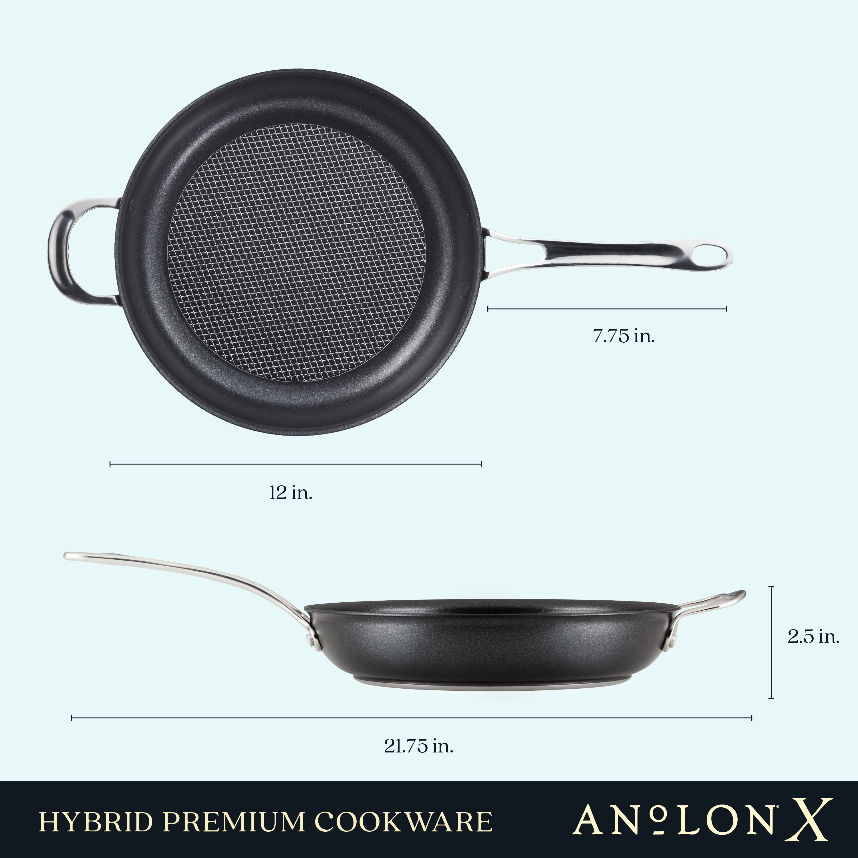AnolonX Hybrid Nonstick Wok with Lid, 10