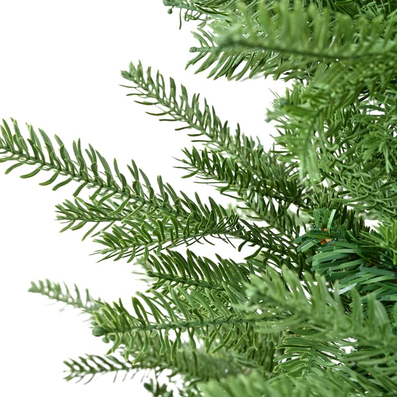 Premium Unlit Green 7FT PE PVC Mixed Christmas Tree Hinged Design, Dense Branches Realistic Look
