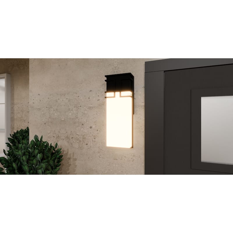 Daymon Integrated LED Earth Black Outdoor Wall Lantern