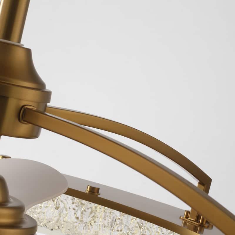 Ceiling Fan 33" Perimost 3-Blade Gold Crystal LED