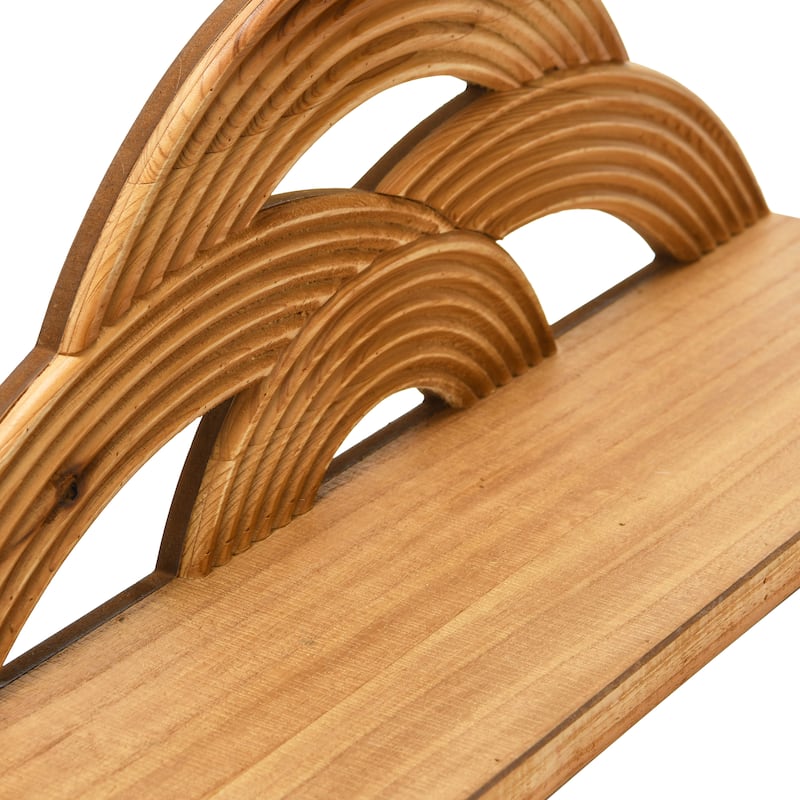 MDF and Wood Wall Shelf with Arches, Natural