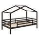 preview thumbnail 9 of 14, Playhouse-inspired Style Twin over Twin Sturdy Wood Bunk Bed with Roof, Slide and 3-step Ladder, Fun and Adorable Space, Black