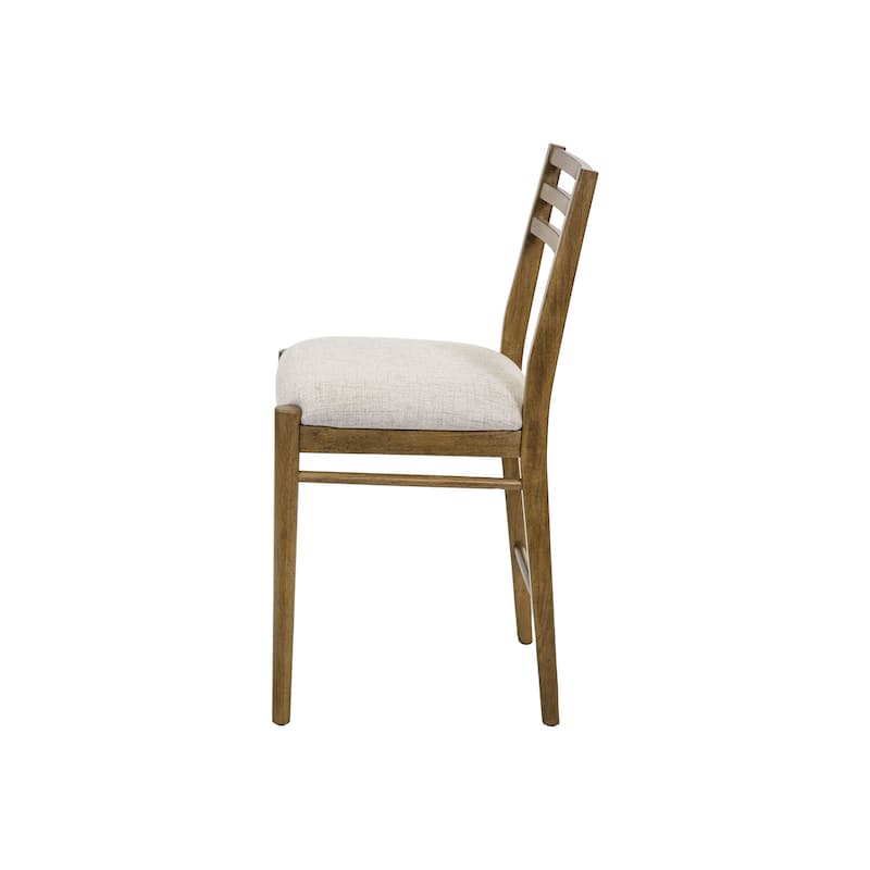 Two Wood Modern Counter Height Kitchen Chairs, Dining Seats, Brown
