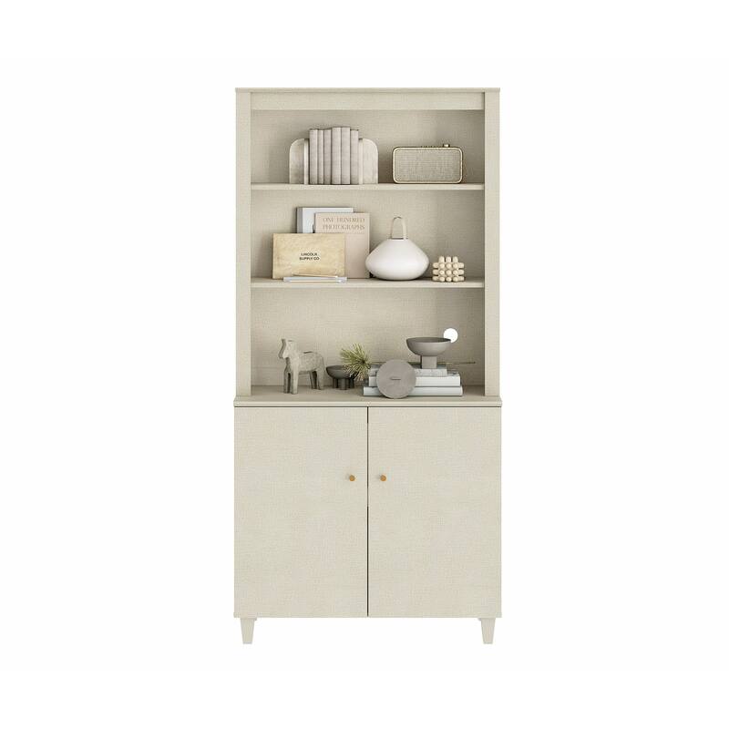 Modern 71" Tall Bookcase with Shelves & Storage Cabinet for Home Office